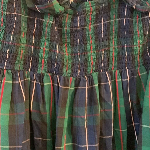 Green plaid smoked maxi dress size large - Picture 4 of 4